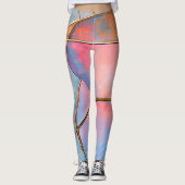 Leggings "Cascade kaléidoscopique" Art Abstrait coloré (Devant)