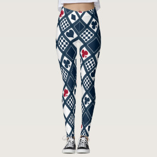 Leggings Casino jouer aux cartes costume coeur croix clubs