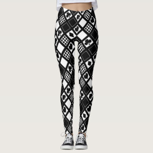 Leggings Casino jouer aux cartes costume coeur croix clubs