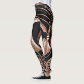 Leggings Casques de jambe noir design Shine AI art (Gauche)