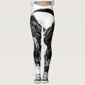 Leggings Casques Nature et Musique - Artiste noir et blanc (Devant)