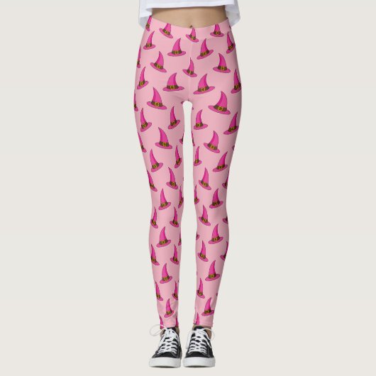Leggings Casquette de sorcière rose (Devant)