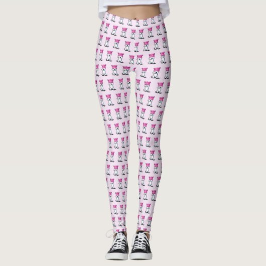 Leggings Casquette rose KiniArt Westie Terrier (Devant)