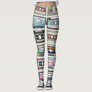 Leggings Cassette de musique rétro : Icône nostalgique