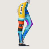 Leggings Cassette Rétro : Collection Arrière - plan Bleue (Droite)