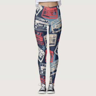 Leggings Cassettes Vielles Musique Vintage sans couture