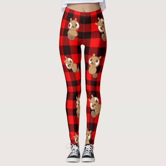Leggings Castor mignon sur Flannel (Devant)