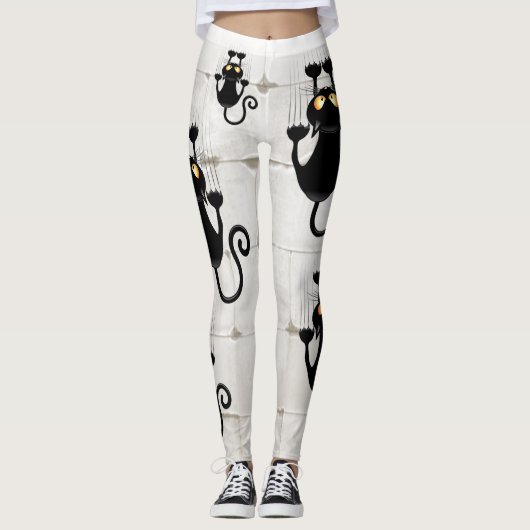 Leggings Cat Falling down fun dessin personnage (Devant)