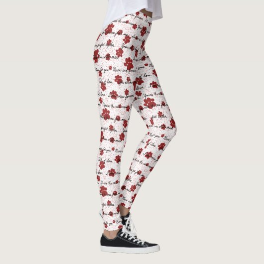 Leggings Cat Tails of Love Lettres sur blanc (Droite)