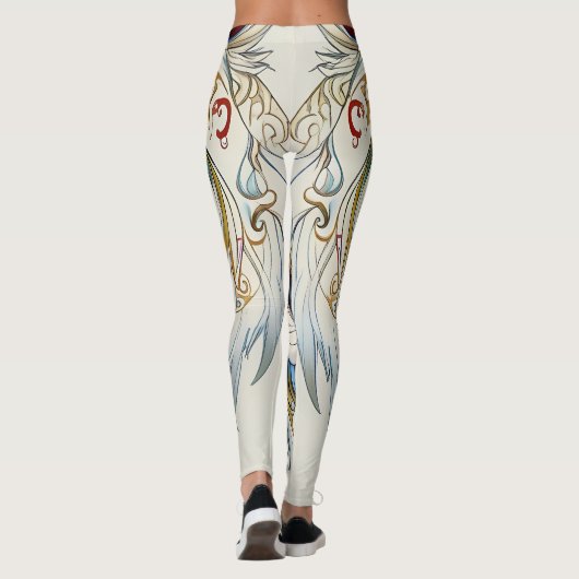 Leggings Catcher de rêve de loup bleu teint (Dos)