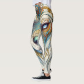 Leggings Catcher de rêve de loup bleu teint (Gauche)