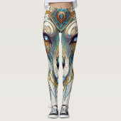 Leggings Catcher de rêve de loup bleu teint (Devant)