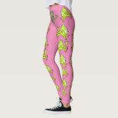 LEGGINGS CATFISH DE CARTOON CUIT, ROSE, VERT, (Gauche)