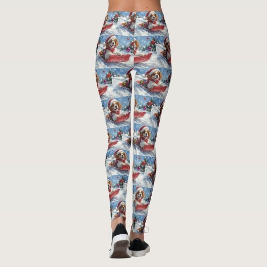 Leggings Cavalier King Charles Spaniel Chien Sledge Noël (Dos)