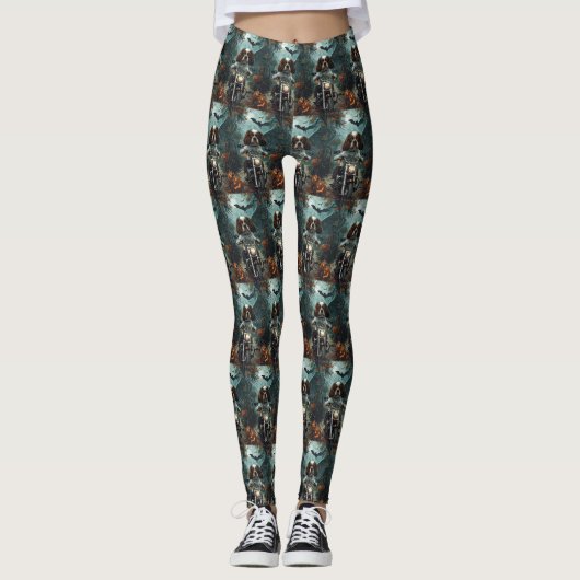Leggings Cavalier King Charles Spaniel Halloween Épouvantab (Devant)