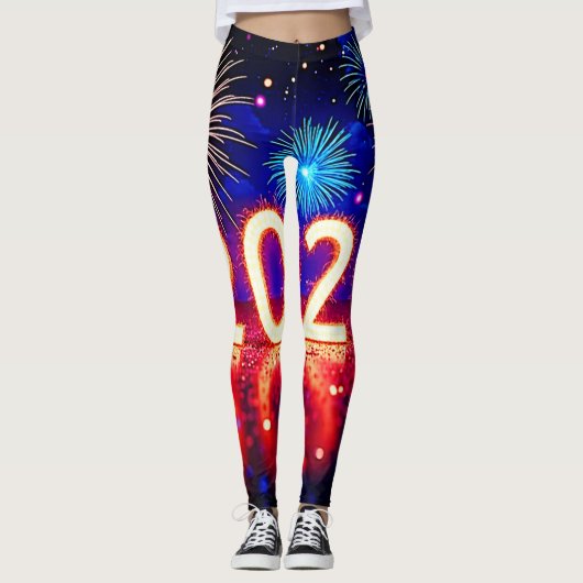Leggings Celebrate 2026: Bright Future Spark Design  (Devant)