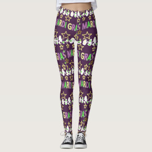 Leggings Célébration de mots de Mardi Gras