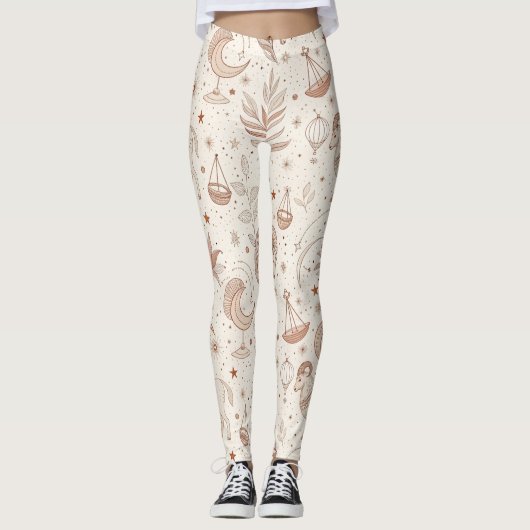 Leggings Celestial Botanical Pattern (1) (Devant)