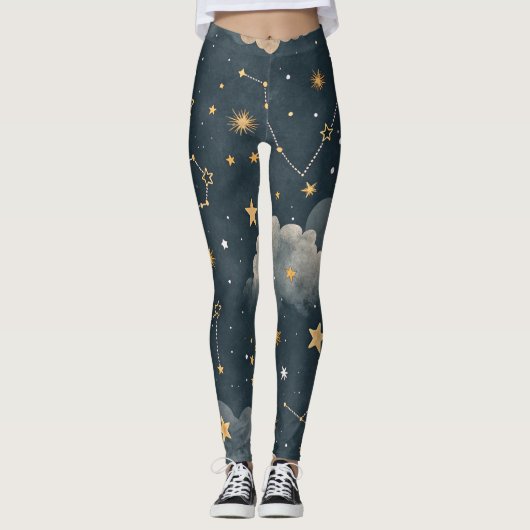 Leggings Celestial Constellation Star Pattern (5) (Devant)