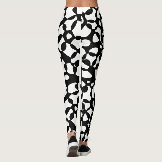 Leggings Cells Abstraction Black White (Dos)