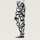 Leggings Cells Abstraction Black White (Gauche)