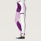 Leggings Cercle d'art Abstrait violet rose blanc (Gauche)