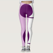 Leggings Cercle d'art Abstrait violet rose blanc (Devant)