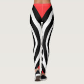 Leggings Cercle d'illusion optique sur le rouge blanc de (Dos)