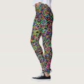 Leggings cercles 3D sur les guêtres noires d'arrière - plan (Gauche)