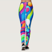 Leggings Cercles Abstraits colorés Peinture (Dos)