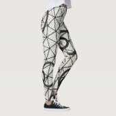 Leggings Cercles Abstraits noirs et blancs (Droite)