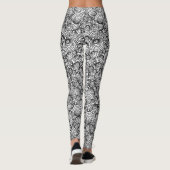 Leggings Cercles Abstraits noirs et blancs (Dos)