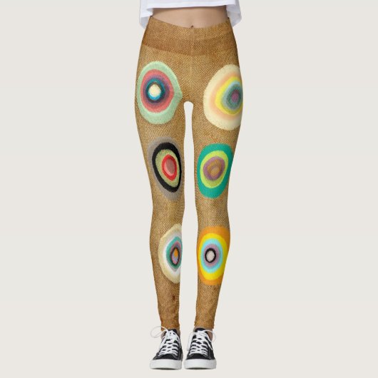Leggings Cercles Abstraits Rupydetequila colorée (Devant)