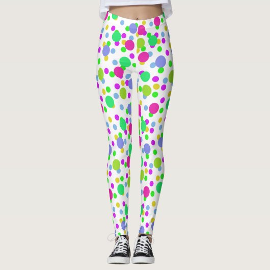 Leggings Cercles abstraits sans couture amusant confetti po (Devant)