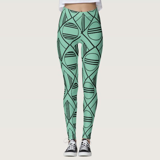 Leggings Cercles Art Déco et diamants (Devant)