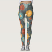 Leggings Cercles Atomiques Moderne Milieu de Siècle (Devant)
