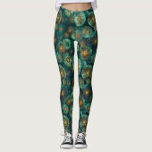 Leggings Cercles Bio Vert Jade Et Or (Devant)