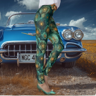 Leggings Cercles Bio Vert Jade Et Or