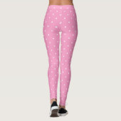 Leggings Cercles blancs mocassés rose chaud Points élégants (Dos)