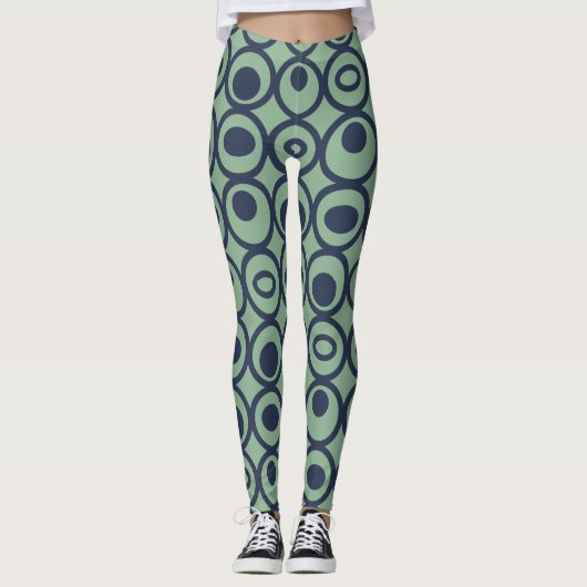 Leggings Cercles bleus en cercles (Devant)