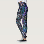 Leggings Cercles bleus, pourpres et noirs tirés par la (Gauche)