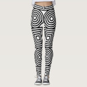 Leggings Cercles Carrés Abstraits (Devant)