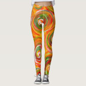 Leggings Cercles chauds et torsades Abstraits originaux (Devant)
