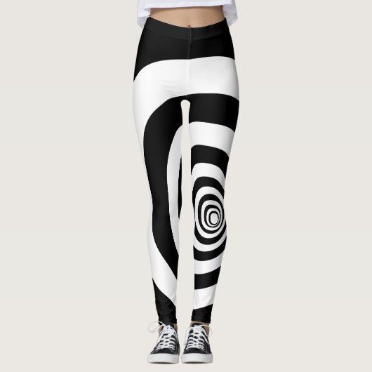 Leggings Cercles concentrés de l'illusion optique hypnotiqu (Devant)