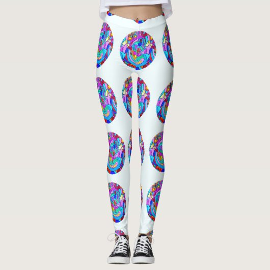 Leggings cercles d'amour colorés (Devant)
