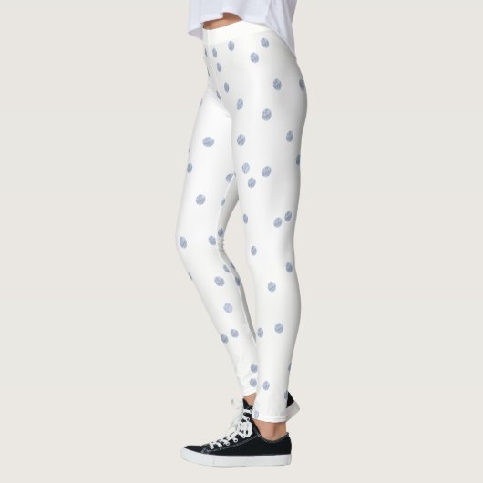 Leggings Cercles de points gris Jambes blanches (Gauche)