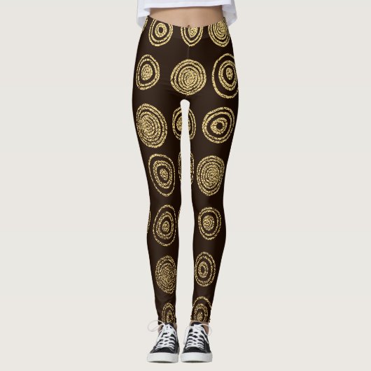 Leggings Cercles d'or : Motif à main (Devant)