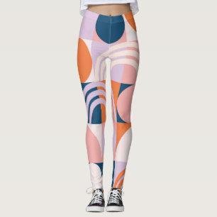 Leggings Cercles du milieu du siècle : Motif géométrique