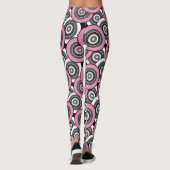 Leggings Cercles et anneaux quadrillage géométrique noir et (Dos)