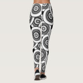 Leggings Cercles et anneaux quadrillage géométrique noir et (Dos)